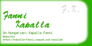 fanni kapalla business card